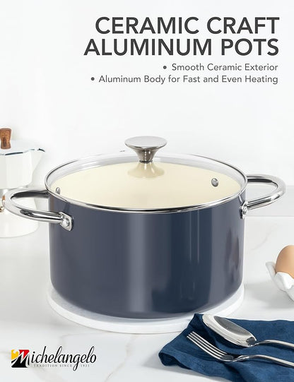 MICHELANGELO 6 QT Ceramic Stock Pot - Image 2
