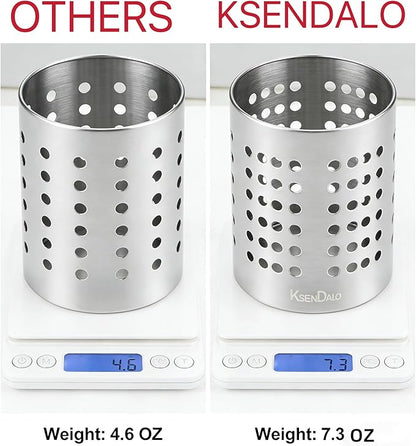 KSENDALO Small Stainless Steel Utensil Holder, SUS304 Silverware Utensil Drying - Image 5