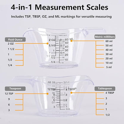 2 Pack Small Measuring Cups, 2oz/60ml Mini Measuring Cup - Image 3