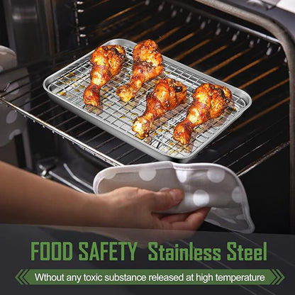 9 Inch Baking Sheet Pan with Cooling Rack Set, Joyfair Stainless Steel Toaster - Image 6