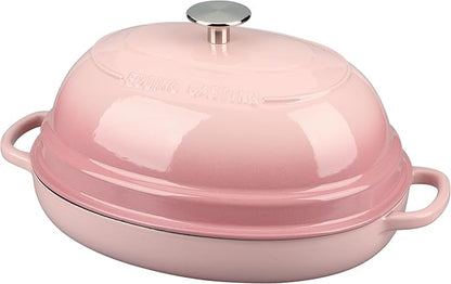 EDGING CASTING Enameled Oval Cast Iron Dutch Oven Pot by EDGINGCOOKWARE