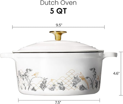 CAROTE 5QT Cast Iron Dutch Oven Pot - Image 2