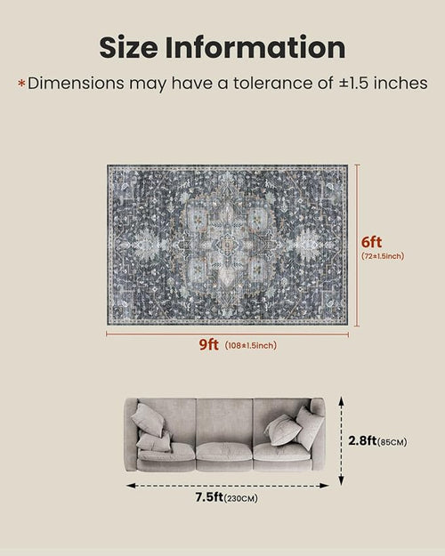 AMADA HOMEFURNISHING 6x9 Area Rugs, Vintage Rugs - Image 2
