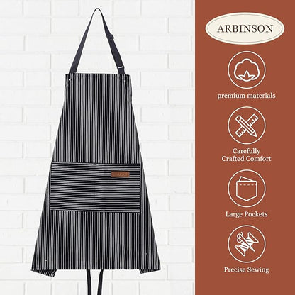 2 Pack Cooking Aprons Adjustable Bib Apron - Image 3