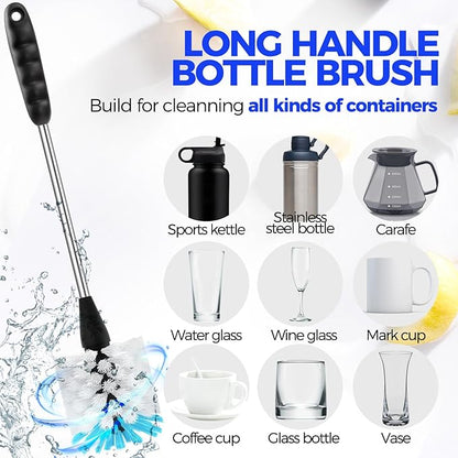 Holikme 6 Pack Bottle Brush Set, 3 Straw Brushes, 3-in-1 Bottle Cleaning Brush - Image 2