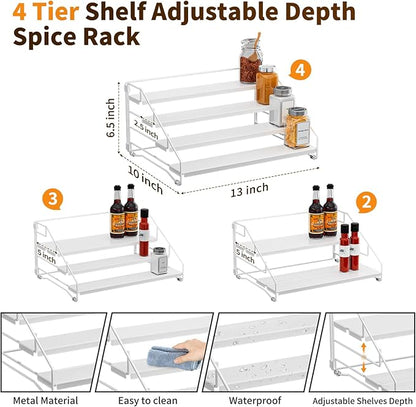 BOIVSHI Tiered Spice Rack, 4 Tier Spice Shelf Organizer - Image 4