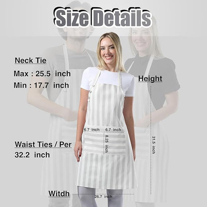 TOSHEX Kitchen Apron Waterdrop Resistant Cotton Apron - Image 6