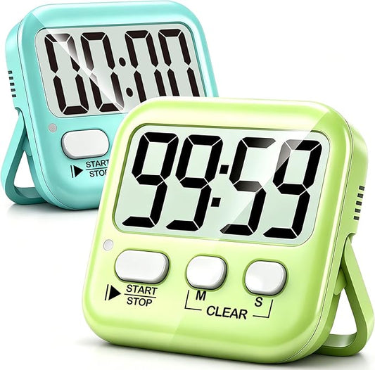 Antonki 2 Pack Digital Timer for Kids, Magnetic Countdown Kitchen Timers for by Antonki