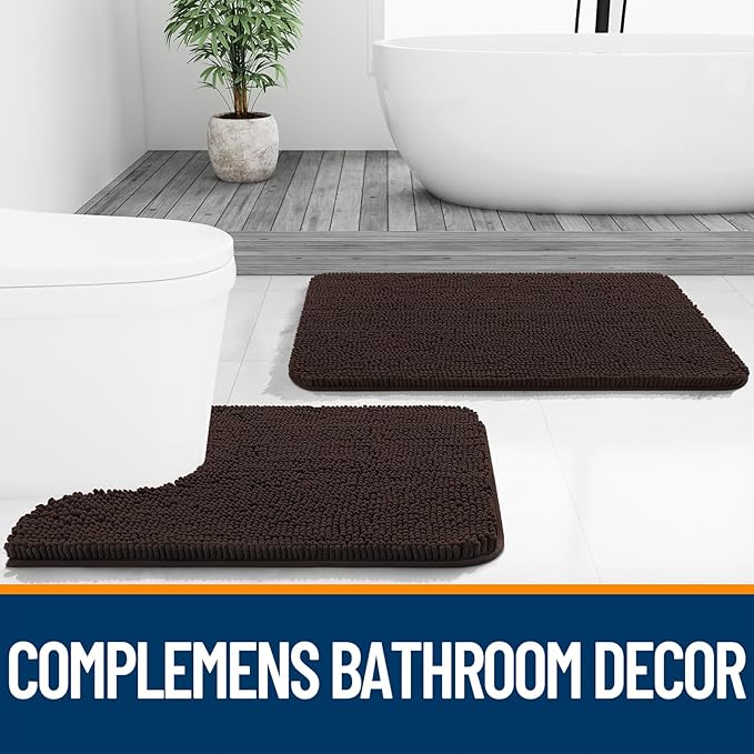 OLANLY Large Bathroom Rugs 40x24, Extra Soft Absorbent Chenille Bath Rugs - Image 7