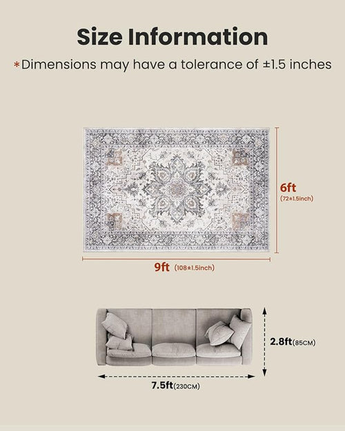 AMADA HOMEFURNISHING 6x9 Area Rugs, Vintage Rugs - Image 2