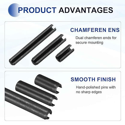 MECCANIXITY 60Pcs Slotted Split Roll Pins 7/50 Inch Dia. 1-1/5 Inch Length 65Mn - Image 3