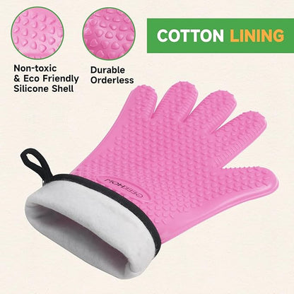 GEEKHOM BBQ Gloves Heat Resistant Oven Mitts - Image 6