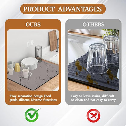Dish Drying Mats for Kitchen Counter, Quick Dry Dish Rack Pad - Image 6