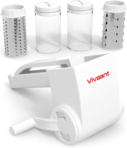 Vivaant Parmesan Cheese Grater Hand Crank, Restaurant-Grade Rotary Cheese by Vivaant