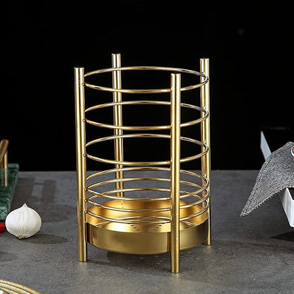 Gold Kitchen Utensil Holder for Kitchen Counter, Stainless Steel Utensil Crocks - Image 3