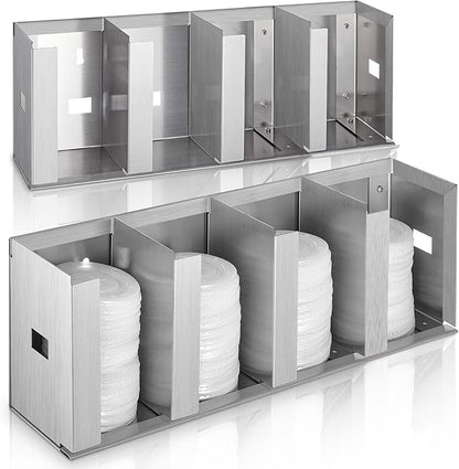 Hicarer 4 Compartments Stainless Steel Cup Dispenser by Hicarer