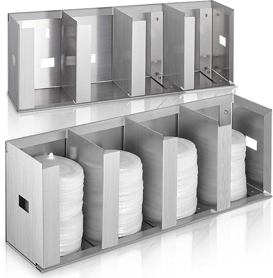 Hicarer 4 Compartments Stainless Steel Cup Dispenser by Hicarer