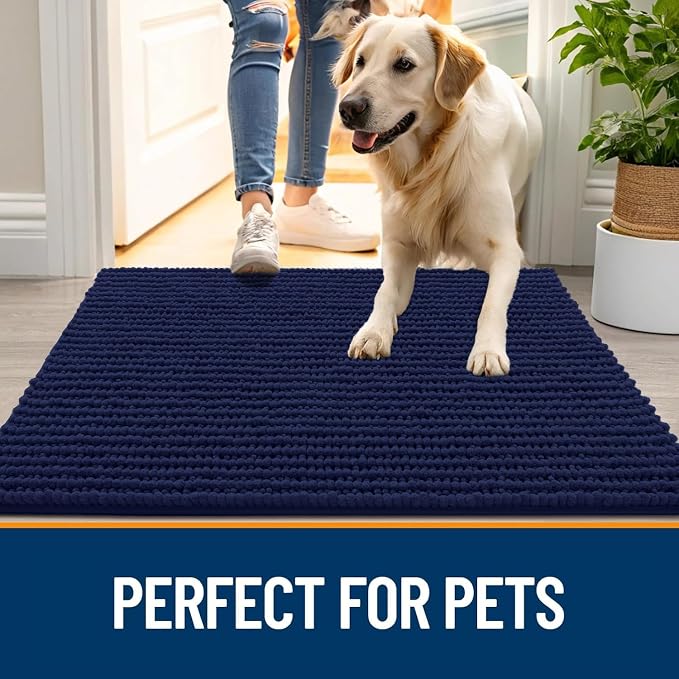 OLANLY Dog Door Mat for Muddy Paws 47x24, Ultra Absorbent Chenille Mud Doormat - Image 6