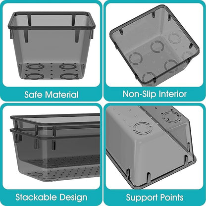 StorMiracle 13 PCS Clear Plastic Drawer Organizers Set, 4 Size Desk Drawer - Image 3