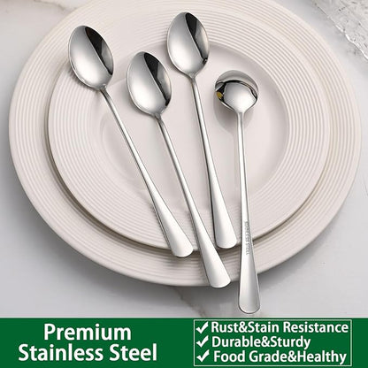 DEHOV 7.5 Inches Stainless Steel Iced Tea Spoons, Ice Cream, Long Handle Iced - Image 5