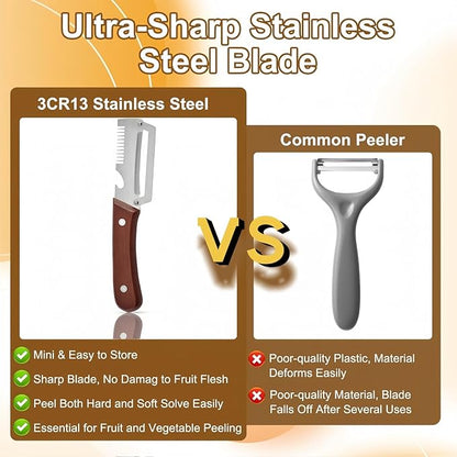 2PCS Multifunctional Vegetable Peeler, Upgrade 3-in-1 Wooden Handle Peelers - Image 7