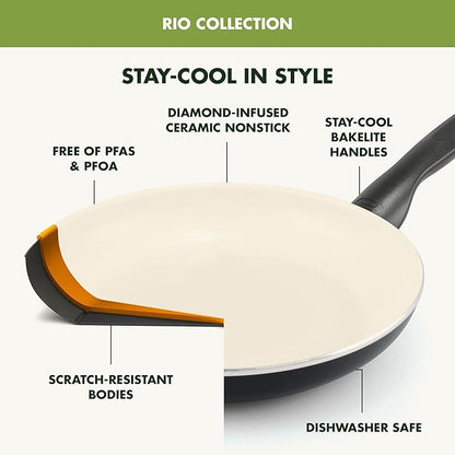 GreenPan Rio 11" Square Griddle Pan, Ceramic Nonstick Cookware, PFOA and - Image 3