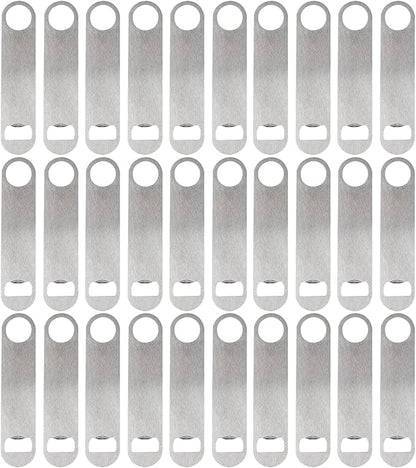 30 Pcs Flat Bottle Opener 7 Inch Stainless Steel Beer bottle Openers Heavy Duty by ZCYSRLQIN