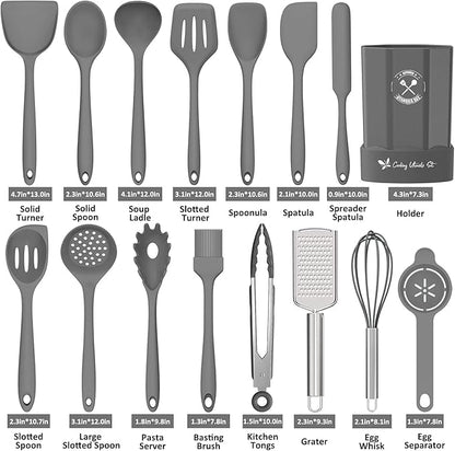 Silicone Kitchen Utensils Set, 16-Piece Silicone Cooking Utensils by Deedro - Image 7