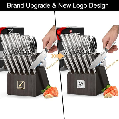 Knife Sets for Kitchen with Block imarku G14 Japanese Knife Set Stainless Steel - Image 8
