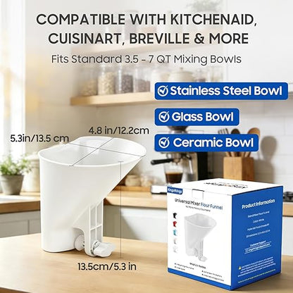 KingofKings Funnel for Kitchen Aid Accessories and Attachments, Flour Funnels - Image 3