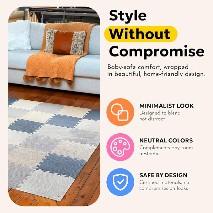 MioTetto Baby Play Mat, Comfortable Playtime Mat – Portable Foam Floor Tiles - Image 5