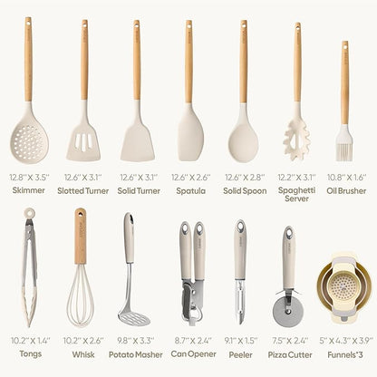 CAROTE Silicone Cooking Utensils Set, Kitchen Utensils Set 16 Pcs - Image 2