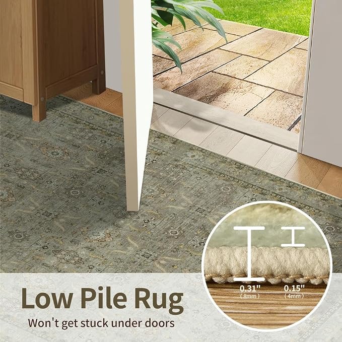 Rugxara 9x12 Area Rugs for Living Room Bedroom, Large Washable Rug, Vintage - Image 8