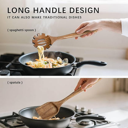 Wooden Spoons for Cooking, Nonstick Cooking Utensil Set - Image 5