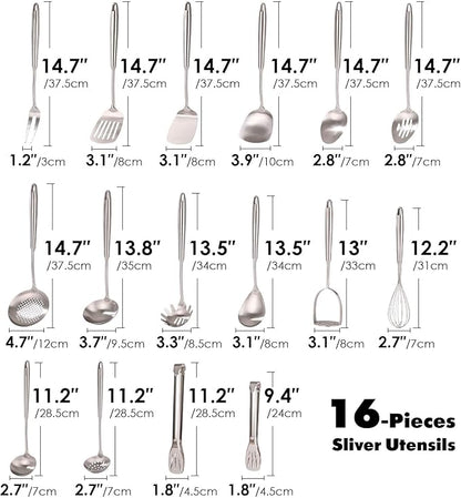 18/10 Stainless Steel Cooking Utensils Set - Image 2