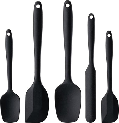 Silicone Spatula Set, 5 Piece Food Grade Rubber Spatulas by Hoewina