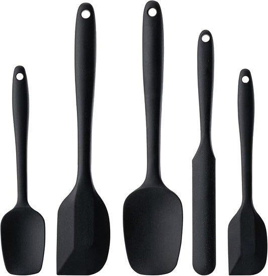 Silicone Spatula Set, 5 Piece Food Grade Rubber Spatulas by Hoewina