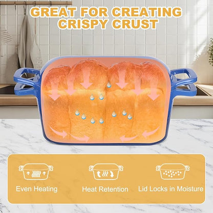 Enameled Dutch Oven for Sourdough Bread Baking, 3.6QT Oval Cast Iron Bread Pan - Image 6