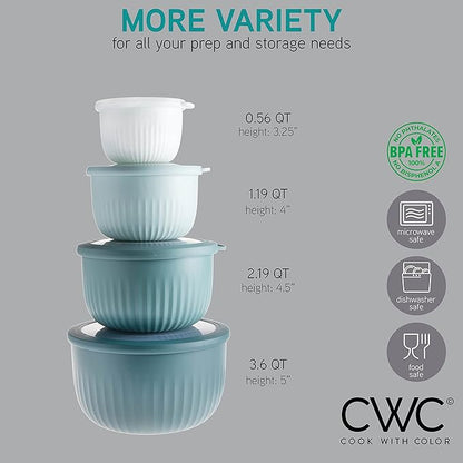 COOK WITH COLOR 4pc Plastic Mixing Bowl Set with Lids - Image 2