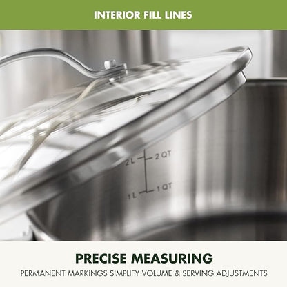 GreenPan Stainless Steel Cookware Set, 11 Piece, Induction Cookware, Dishwasher - Image 7
