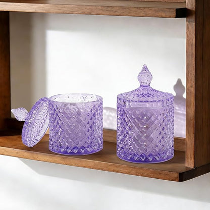 rejomiik 2 Pack Qtip Holder Thick Glass Apothecary Jars - Image 6