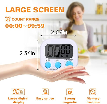 12 Pack Digital Kitchen Timers for Cooking, Small Magnetic Countdown Classroom - Image 4