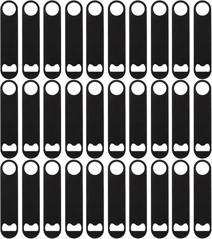 30 Pcs Flat Bottle Opener 7 Inch Black Stainless Steel Beer bottle Openers by ZCYSRLQIN
