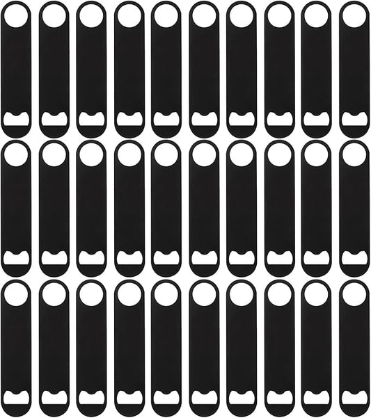 30 Pcs Flat Bottle Opener 7 Inch Black Stainless Steel Beer bottle Openers by ZCYSRLQIN