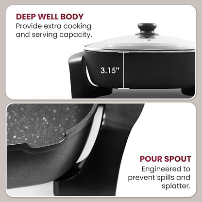 Elite Gourmet EG6201 Extra Deep 12"x12"x3.2" Scratch Resistant Dishwasher Safe - Image 5