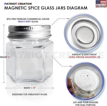 PATRIOT Set of 25 Hexagon Glass Spice Jars - Image 4