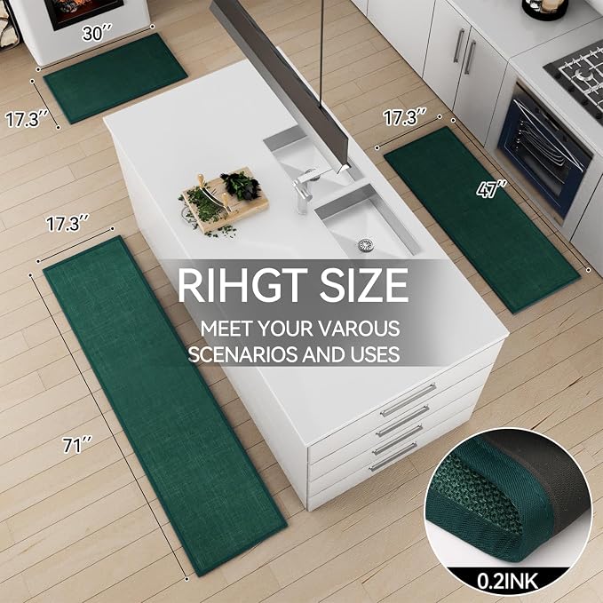 SUMLANS Kitchen Mat Set of 2 PCS, Christmas Cushioned Non Slip Rugs - Image 3