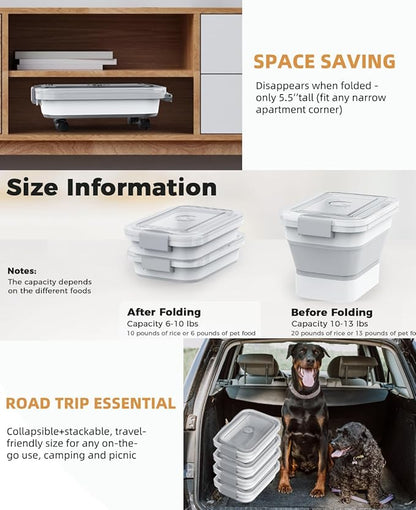 10-13 Lbs Dog Food Storage Container, Collapsible Dog Food Container - Image 9