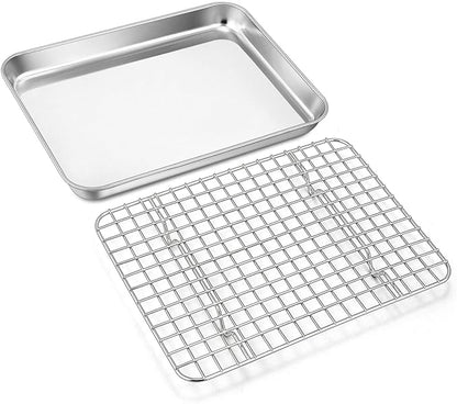 9 Inch Baking Sheet Pan with Cooling Rack Set, Joyfair Stainless Steel Toaster by Joyfair