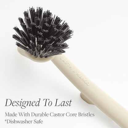 Earth & Mango Magnetic Dish Brush & Scraper, Snaps to Sink, Non-Scratch - Image 5